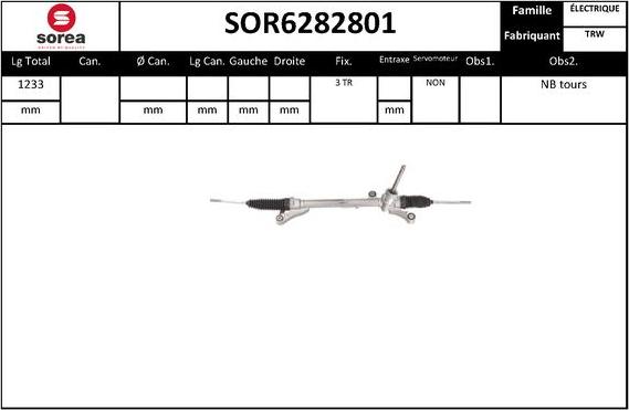 EAI SOR6282801 - Рульовий механізм, рейка autocars.com.ua