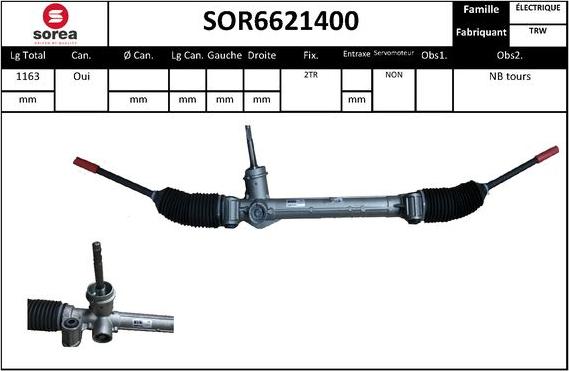 EAI SOR6621400 - Рульовий механізм, рейка autocars.com.ua