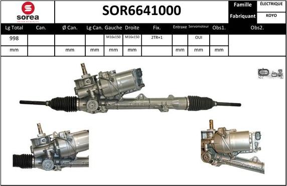 EAI SOR6641000 - Рульовий механізм, рейка autocars.com.ua