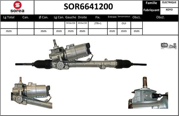 EAI SOR6641200 - Рульовий механізм, рейка autocars.com.ua