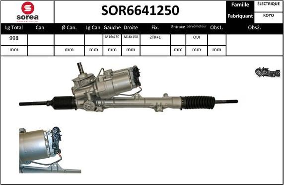 EAI SOR6641250 - Рульовий механізм, рейка autocars.com.ua
