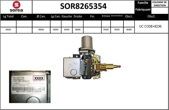 EAI SOR8265354 - Рульова колонка autocars.com.ua