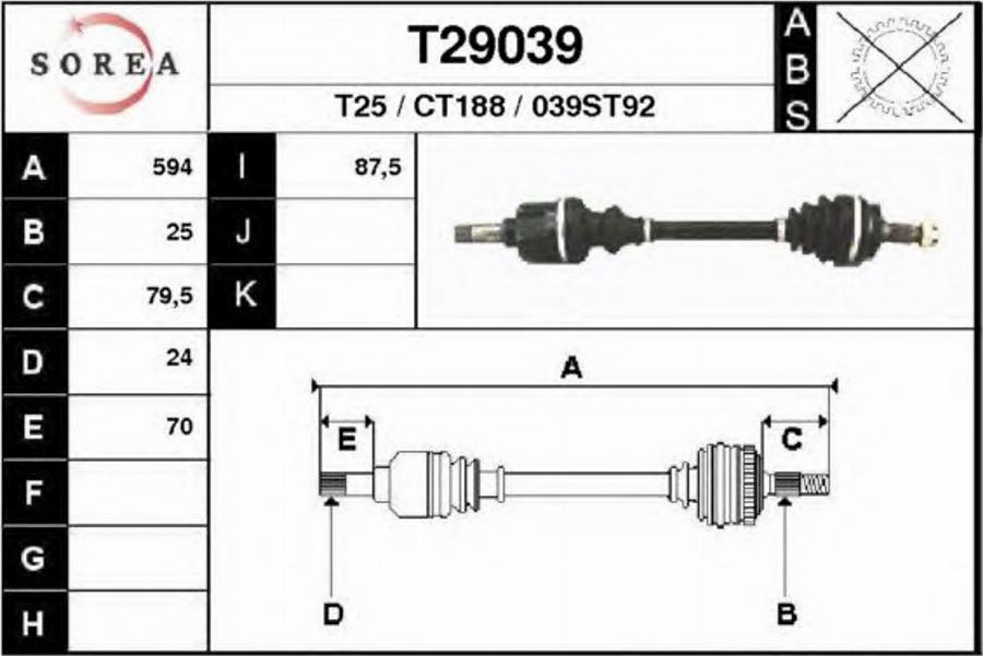 EAI T29039 - Приводной вал autodnr.net