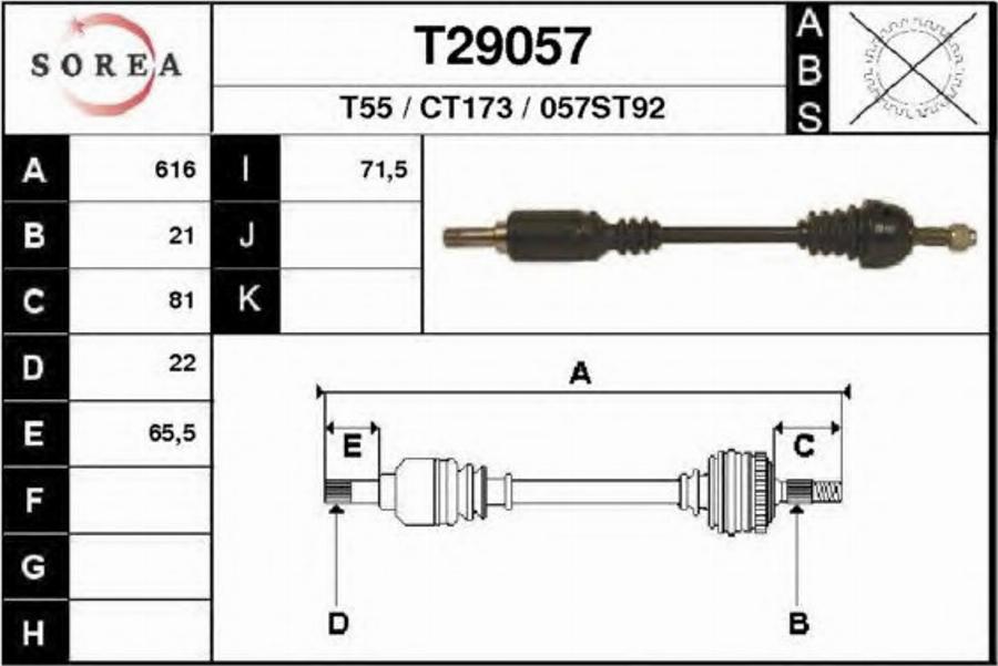 EAI T29057 - Приводной вал autodnr.net