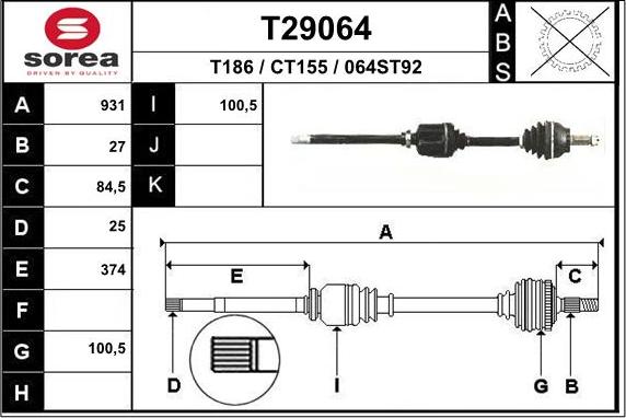 EAI T29064 - Приводной вал autodnr.net