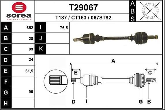 EAI T29067 - Приводной вал autodnr.net