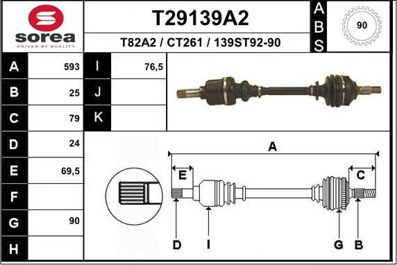 EAI T29139A2 - Приводной вал avtokuzovplus.com.ua