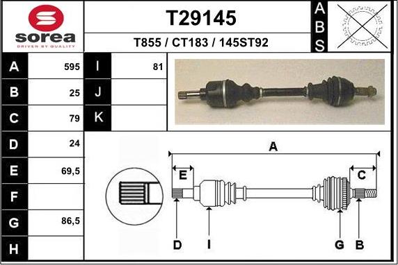 EAI T29145 - Приводной вал autodnr.net