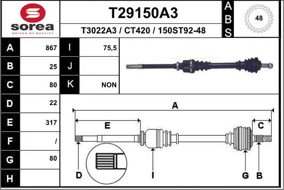 EAI T29150A3 - Приводной вал autodnr.net