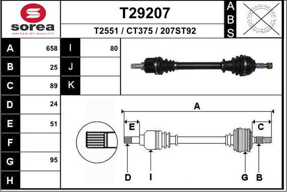 EAI T29207 - Приводной вал avtokuzovplus.com.ua