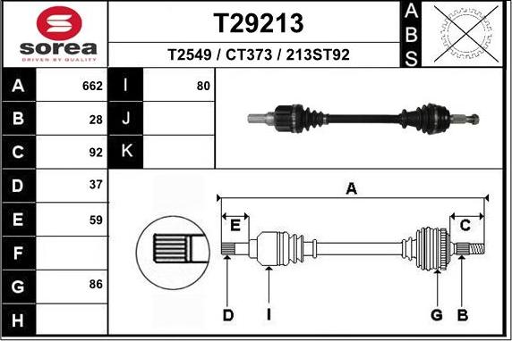 EAI T29213 - Приводной вал avtokuzovplus.com.ua