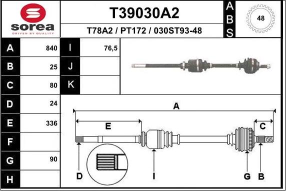 EAI T39030A2 - Приводной вал autodnr.net