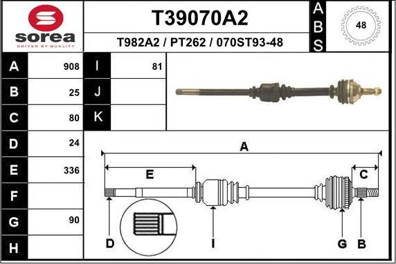 EAI T39070A2 - Приводной вал autodnr.net