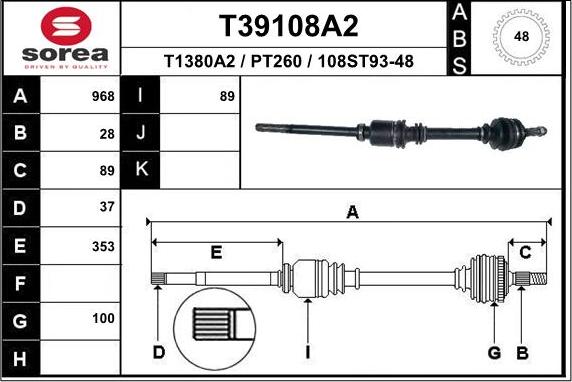 EAI T39108A2 - Приводной вал autodnr.net