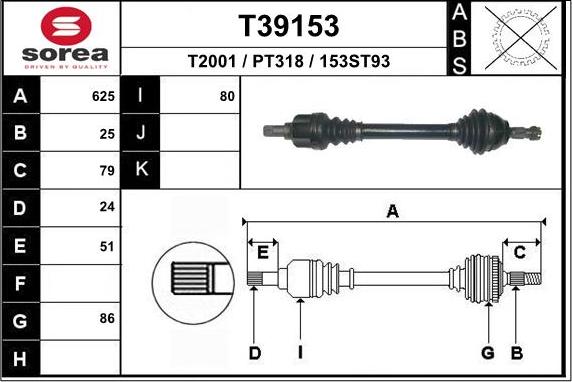 EAI T39153 - Приводной вал autodnr.net