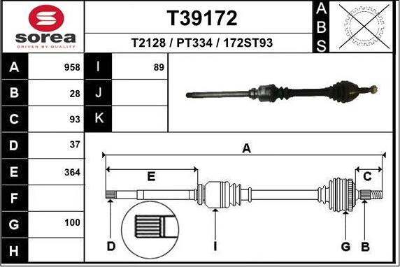 EAI T39172 - Приводной вал autodnr.net