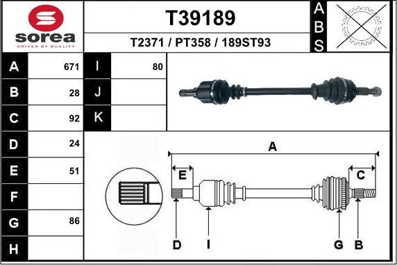 EAI T39189 - Приводной вал autodnr.net