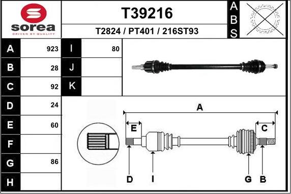 EAI T39216 - Приводной вал autodnr.net