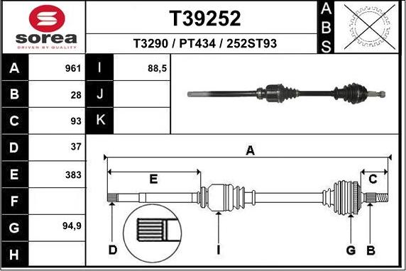 EAI T39252 - Приводной вал autodnr.net