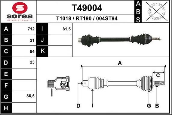 EAI T49004 - Приводной вал autodnr.net