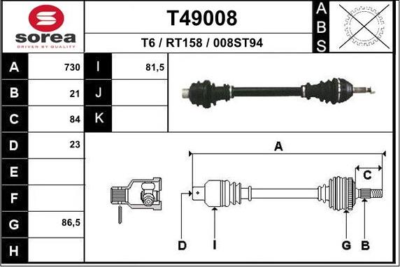 EAI T49008 - Приводной вал autodnr.net