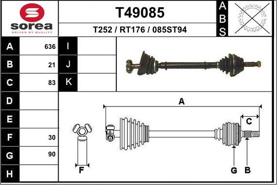 EAI T49085 - Приводной вал autodnr.net