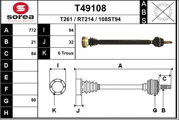 EAI T49108 - Приводной вал autodnr.net