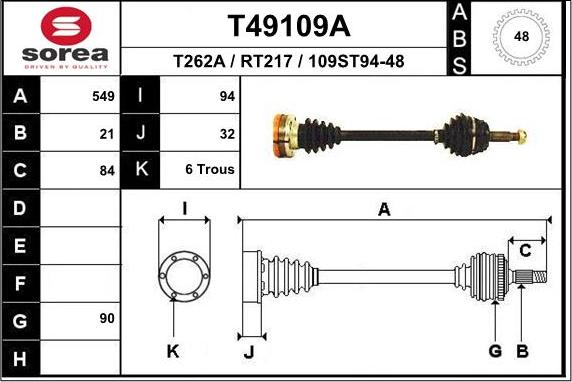 EAI T49109A - Приводной вал autodnr.net