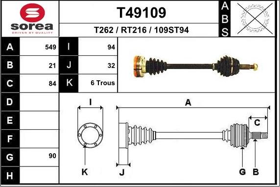 EAI T49109 - Приводной вал autodnr.net