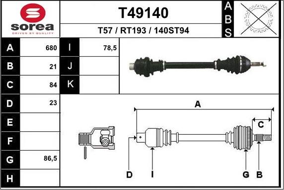 EAI T49140 - Приводной вал autodnr.net