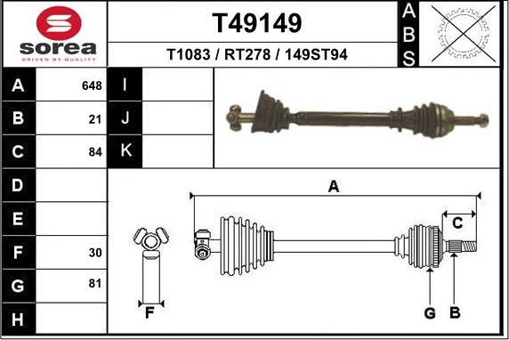 EAI T49149 - Приводной вал autodnr.net