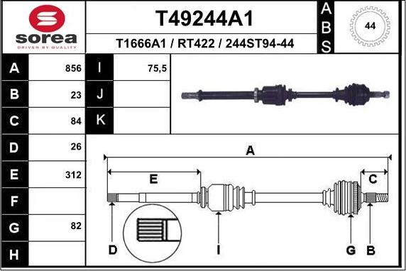 EAI T49244A1 - Приводной вал autodnr.net