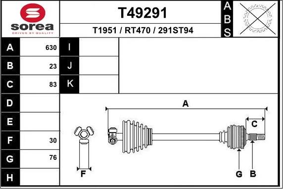 EAI T49291 - Приводной вал autodnr.net