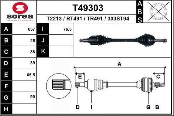 EAI T49303 - Приводной вал autodnr.net