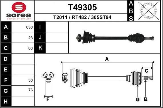 EAI T49305 - Приводной вал autodnr.net