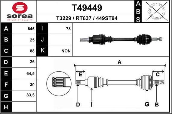 EAI T49449 - Приводной вал autodnr.net