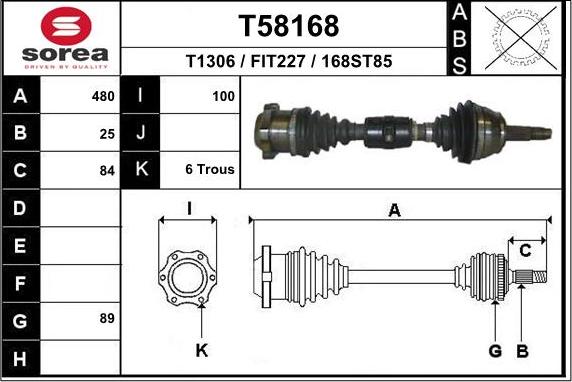 EAI T58168 - Приводний вал autocars.com.ua