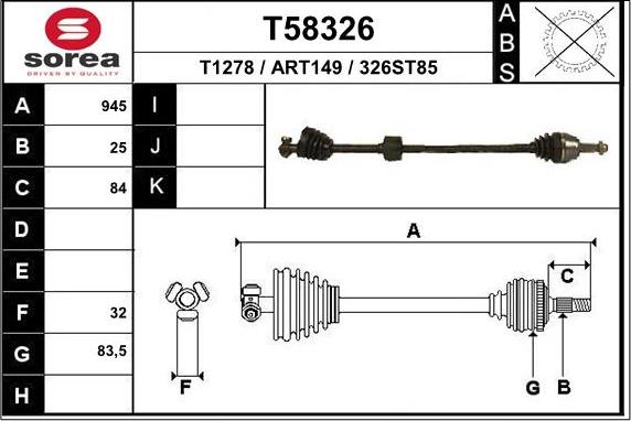 EAI T58326 - Приводной вал autodnr.net