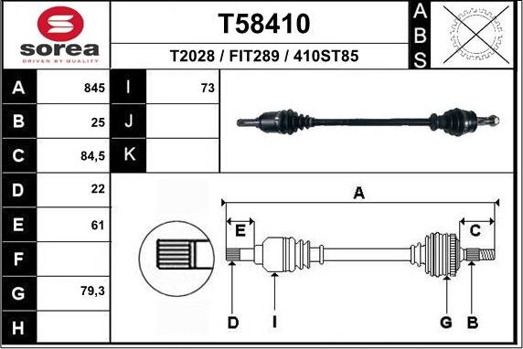 EAI T58410 - Приводной вал autodnr.net