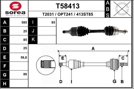 EAI T58413 - Приводной вал autodnr.net