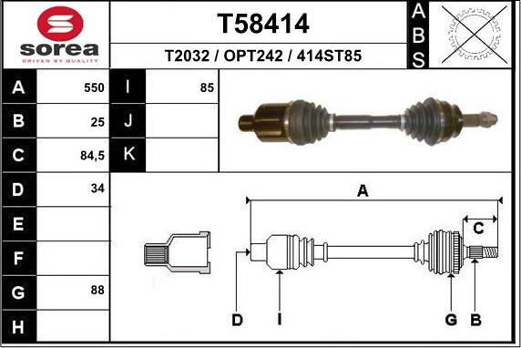 EAI T58414 - Приводной вал autodnr.net