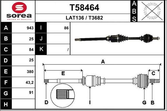 EAI T58464 - Приводной вал autodnr.net