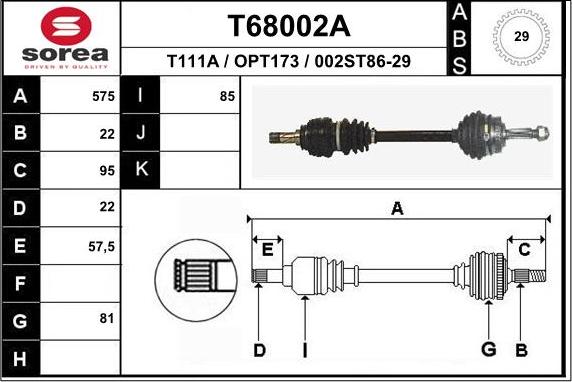 EAI T68002A - Приводной вал autodnr.net