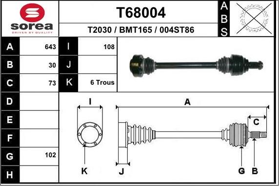 EAI T68004 - Приводной вал autodnr.net