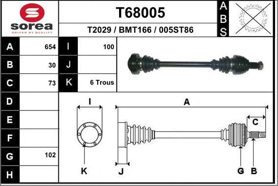 EAI T68005 - Приводной вал autodnr.net