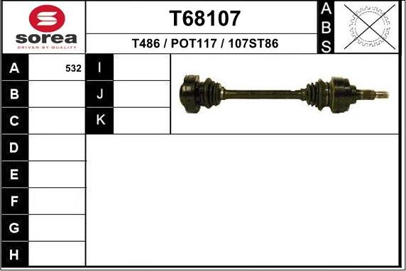 EAI T68107 - Приводний вал autocars.com.ua