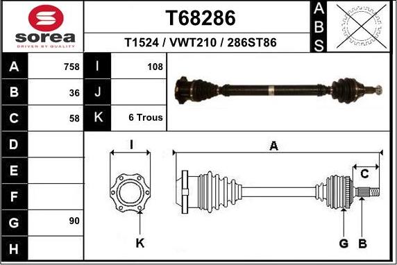 EAI T68286 - Приводной вал autodnr.net