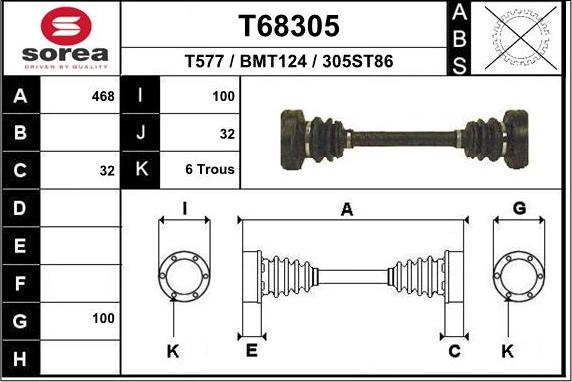 EAI T68305 - Приводной вал avtokuzovplus.com.ua