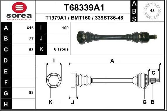 EAI T68339A1 - Приводний вал autocars.com.ua