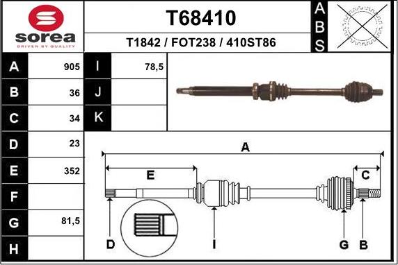 EAI T68410 - Приводной вал autodnr.net